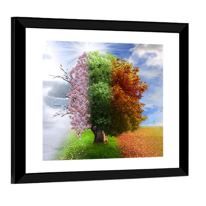 Tree Through Four Seasons Wall Art