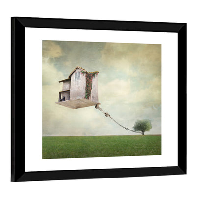 Floating House with Pulley Wall Art