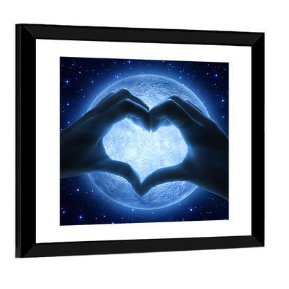 Moon Heart Silhouette Wall Art