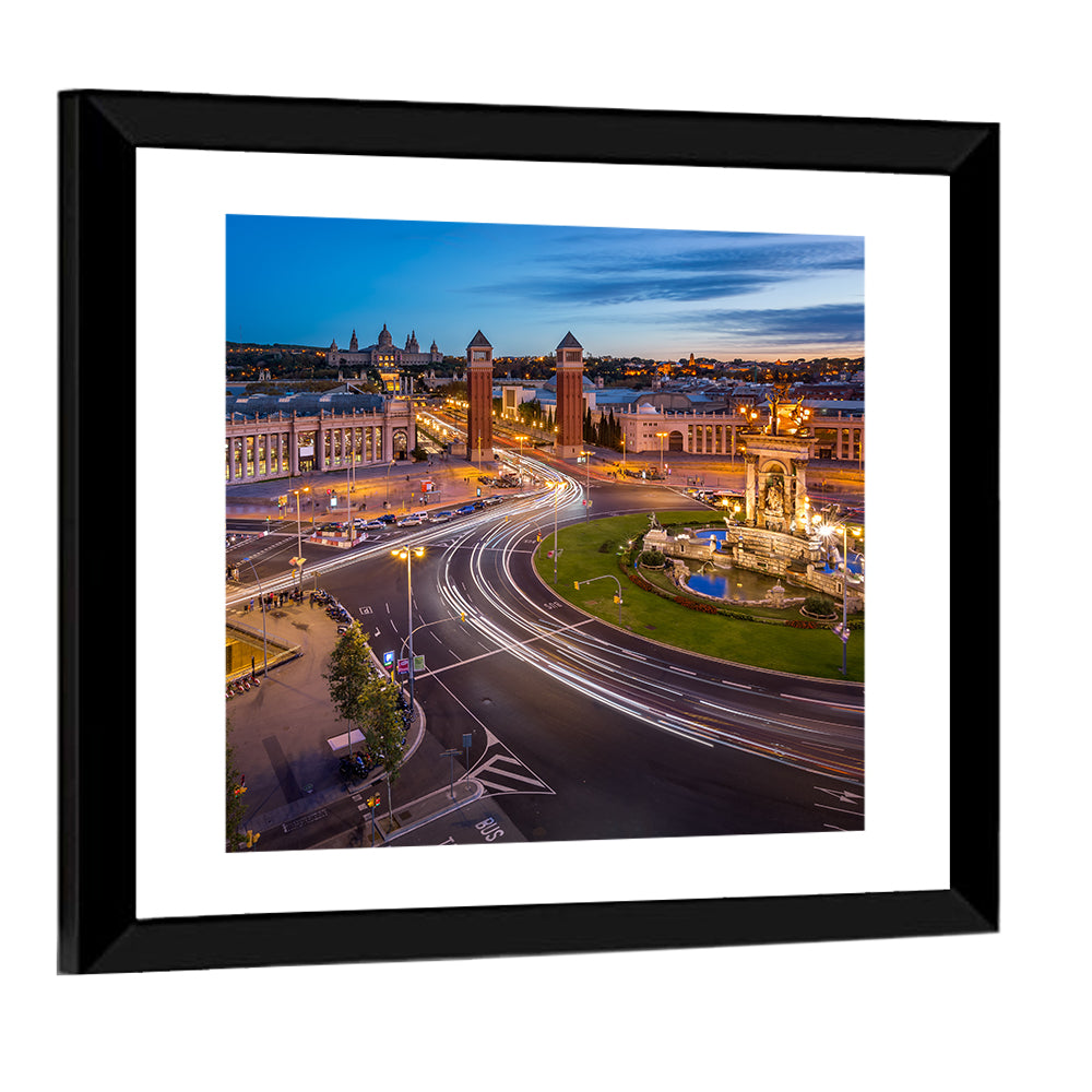 Plaça D'espanya at Night Wall Art