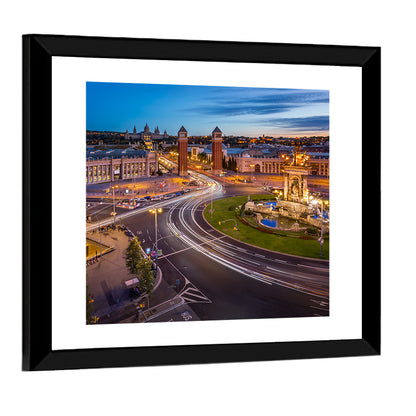 Plaça D'espanya at Night Wall Art