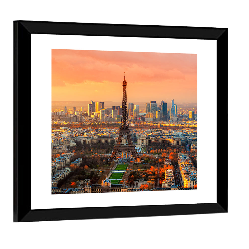 Eiffel Tower at Golden Twilight Wall Art