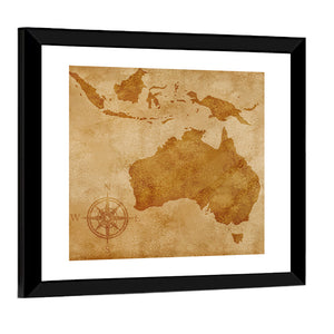 Grunge Australia Map Wall Art