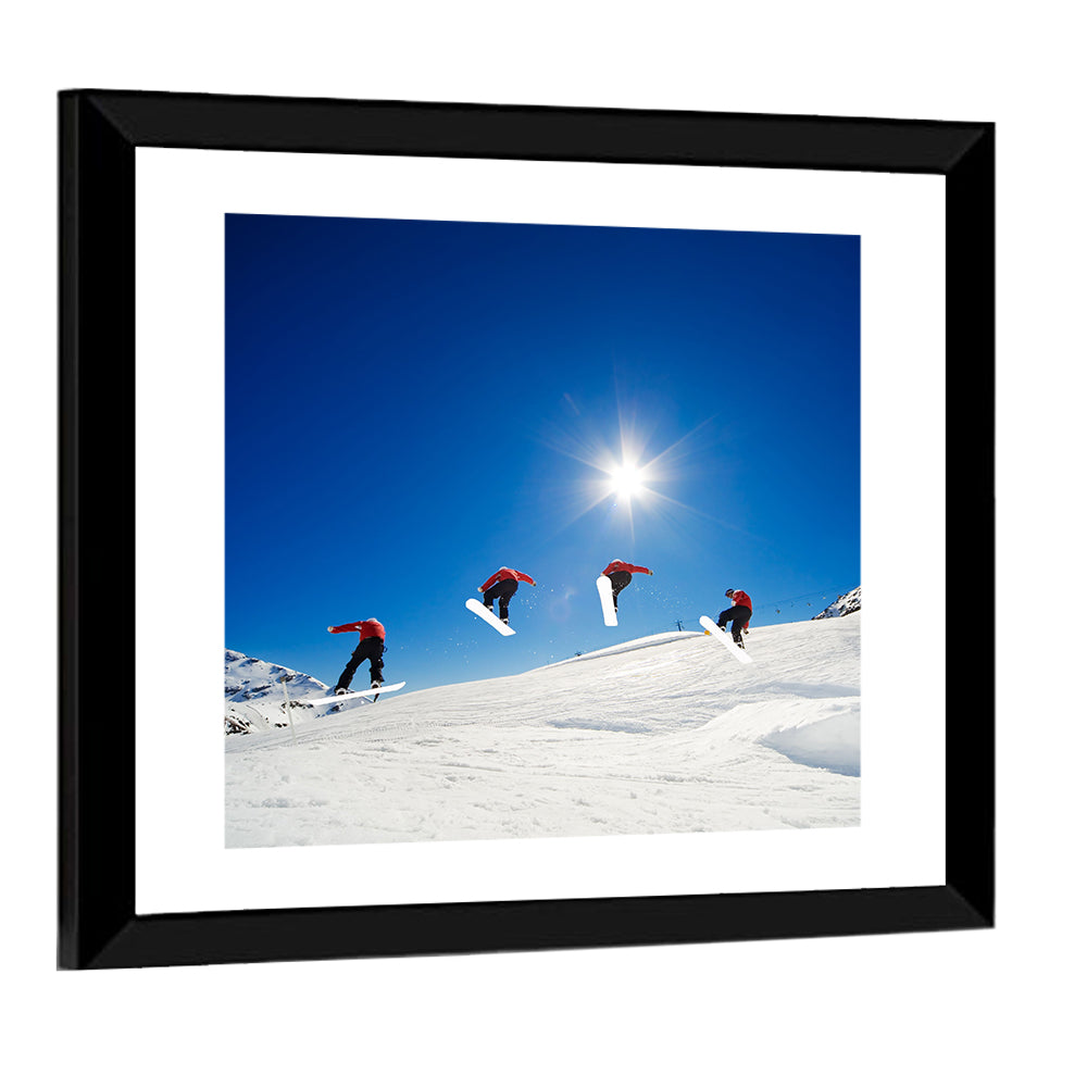 Snowboarder Jump Sequence Wall Art