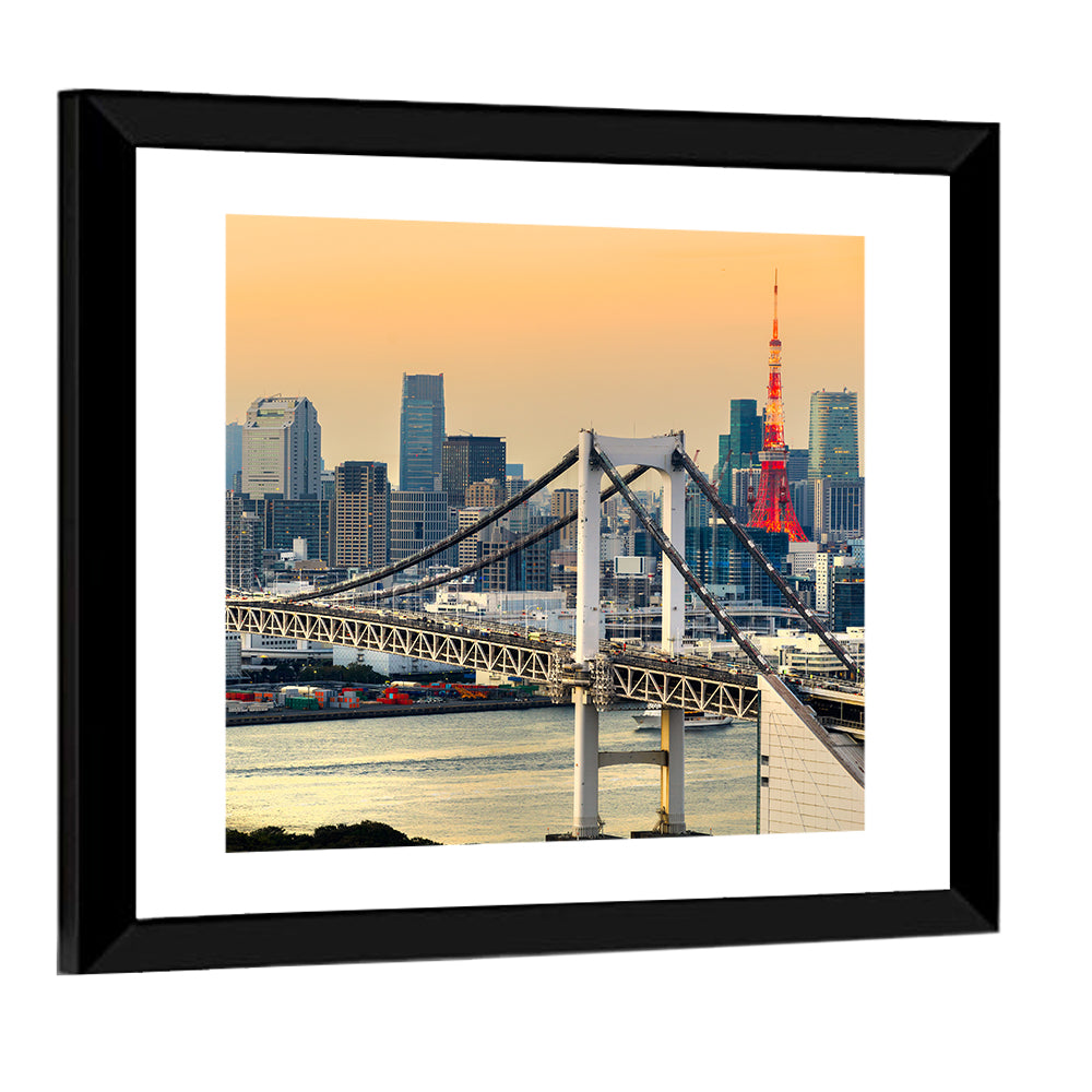 Rainbow Bridge and Tokyo Tower Skyline Wall Art