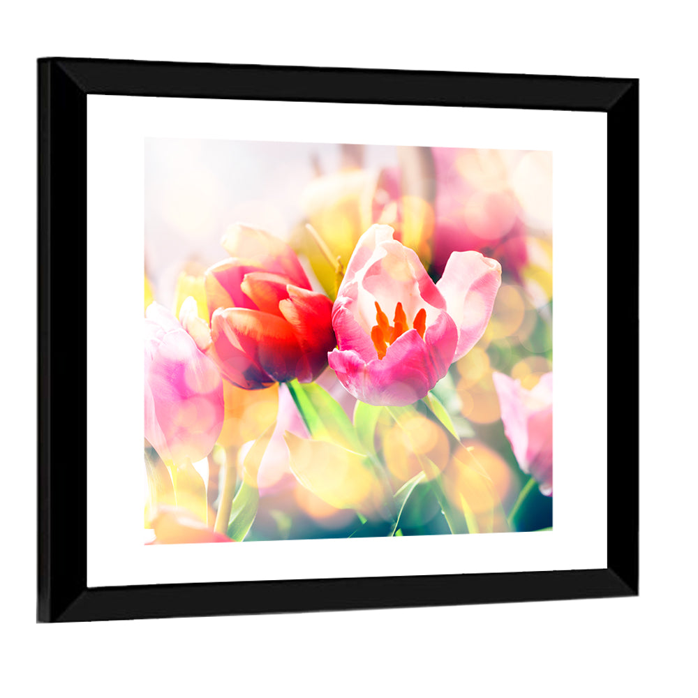 Vibrant Spring Tulips Close Up Wall Art