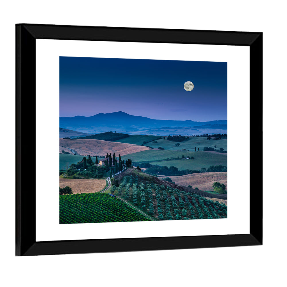 Moonlit Tuscan Hills Wall Art