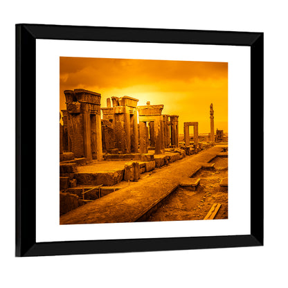 Persepolis Ruins at Golden Dusk Wall Art