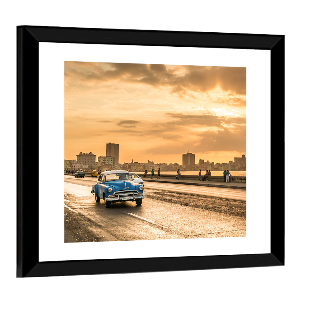 Havana Malecon Sunset Wall Art