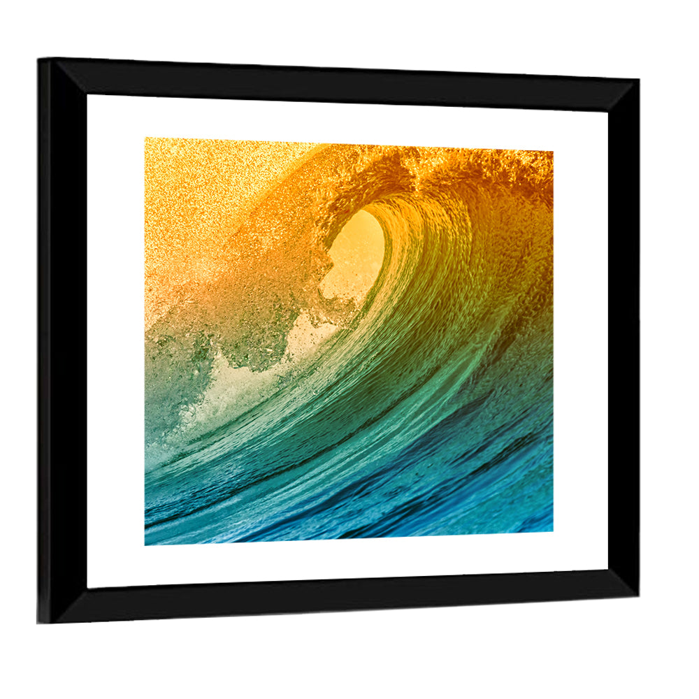 Golden Hour Barrel Wave Wall Art