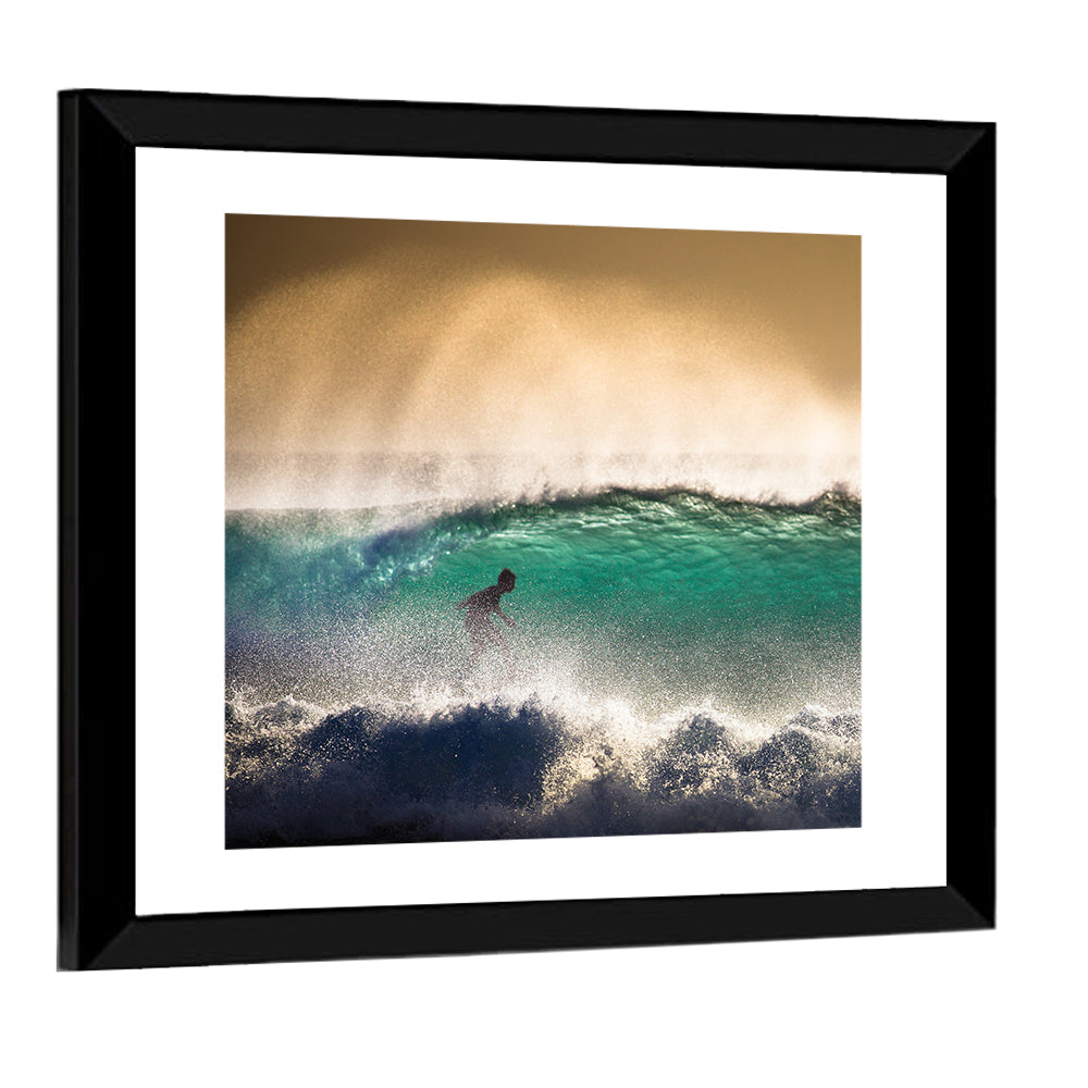 Bali Surfer in Barrel Wave Wall Art