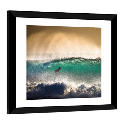 Bali Surfer in Barrel Wave Wall Art