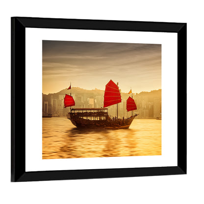 Victoria Harbour Sunset Skyline Wall Art