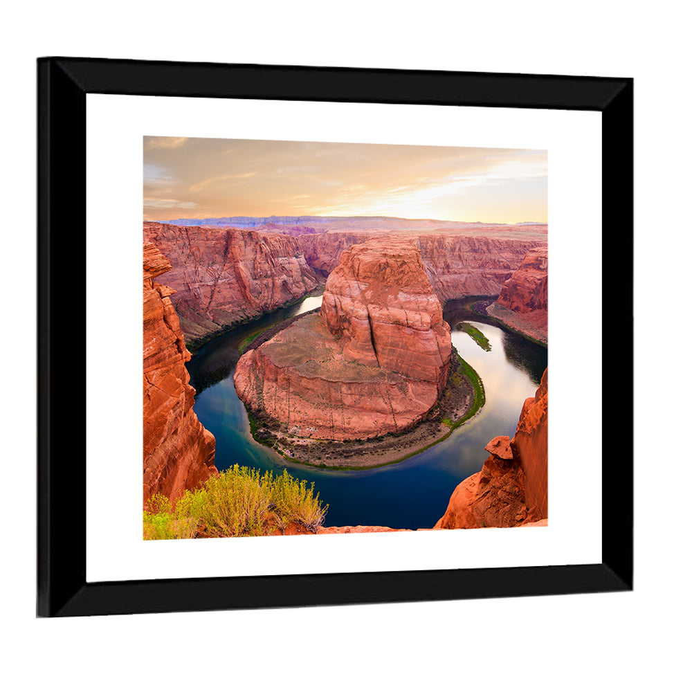 Horseshoe Bend at Golden Hour Wall Art