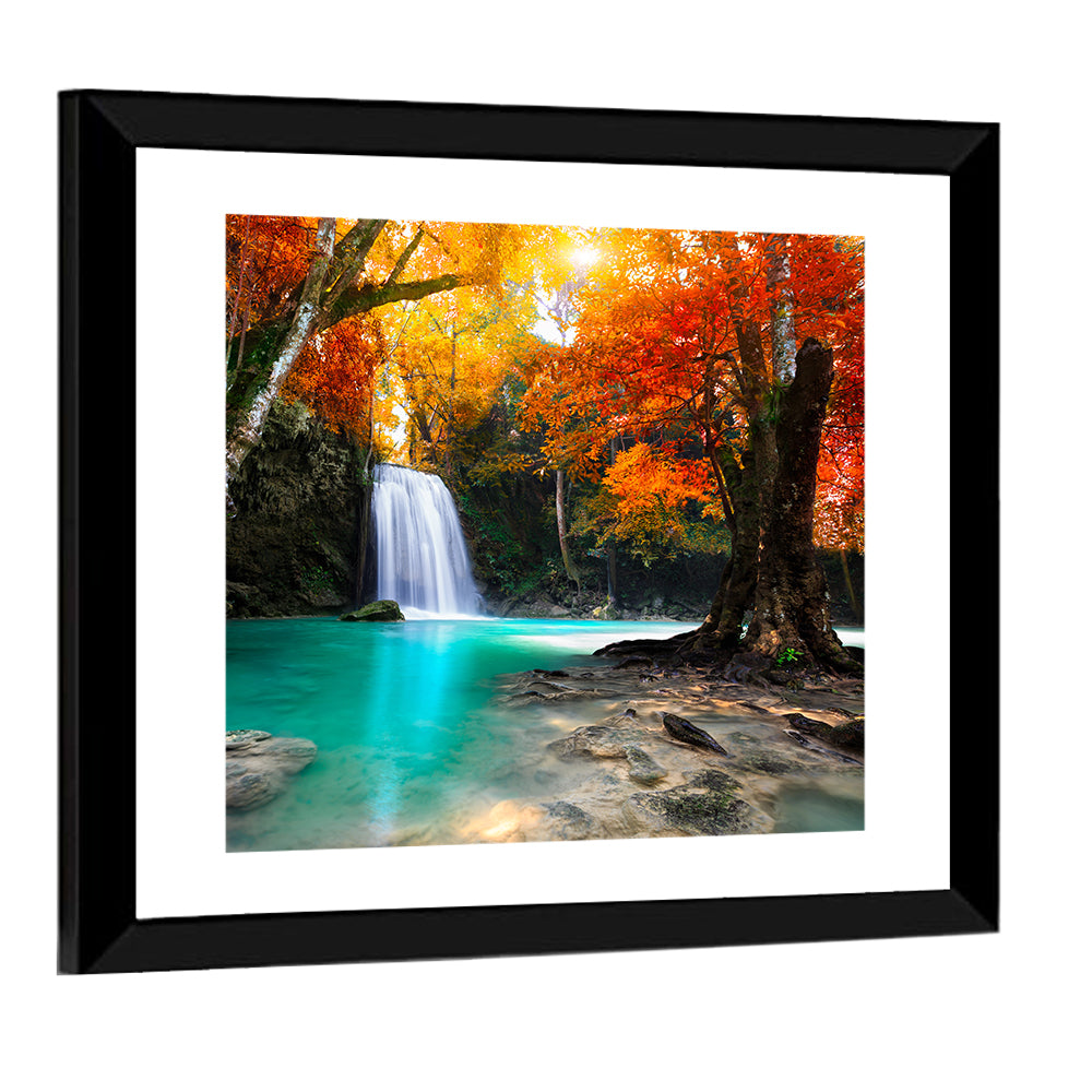 Autumn Forest Waterfall, Thailand Wall Art