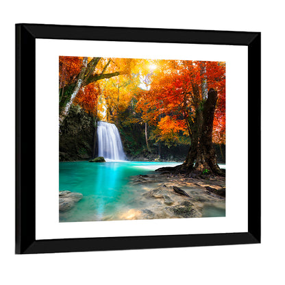 Autumn Forest Waterfall, Thailand Wall Art