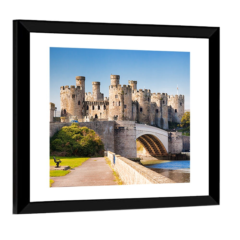 Conwy Castle and Arched Bridge Wall Art