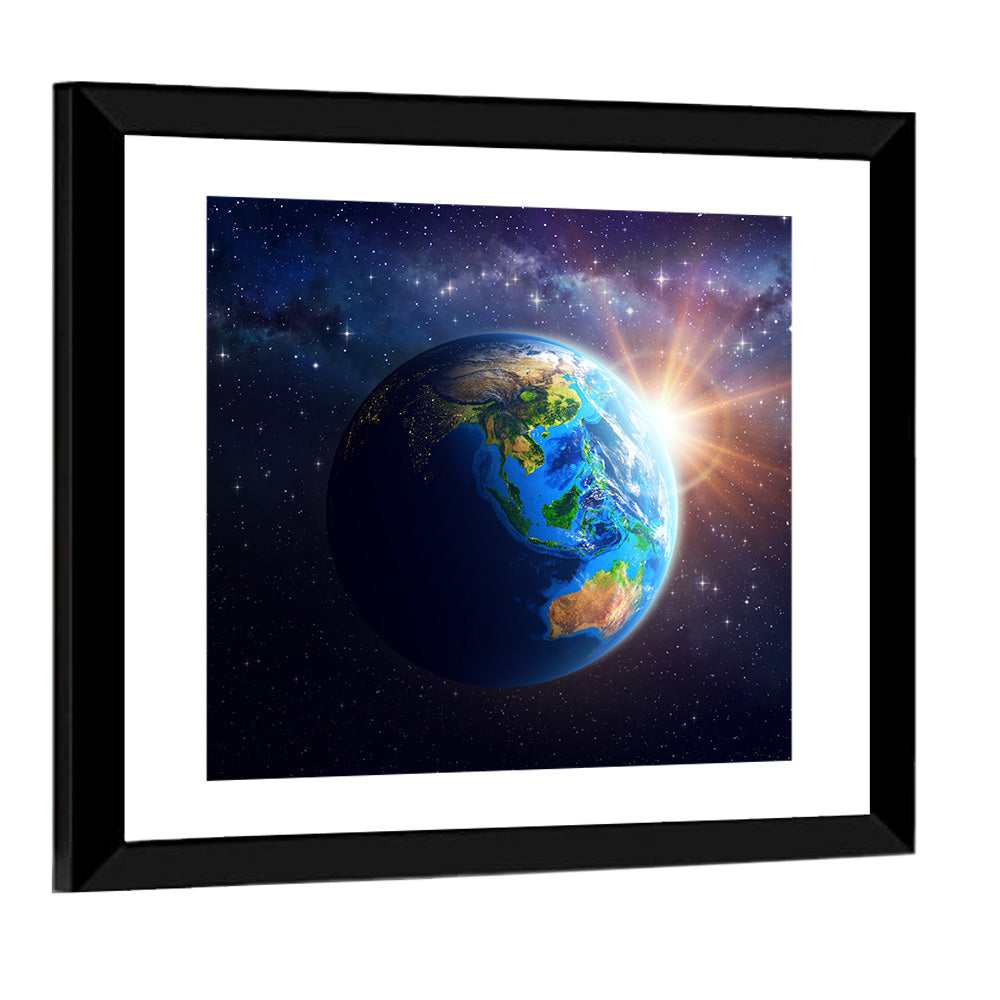 Asia and Australia from Space Wall Art