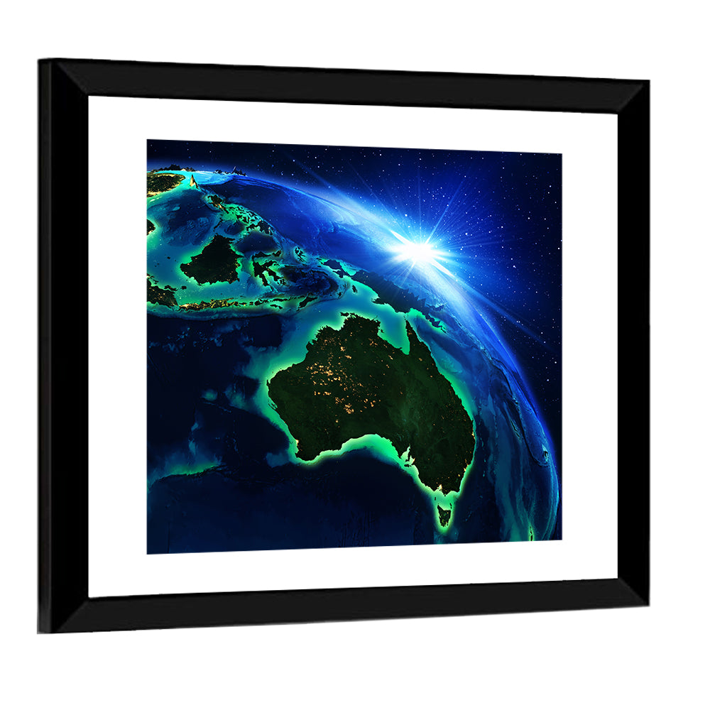 Australia and Indonesia from Space Wall Art