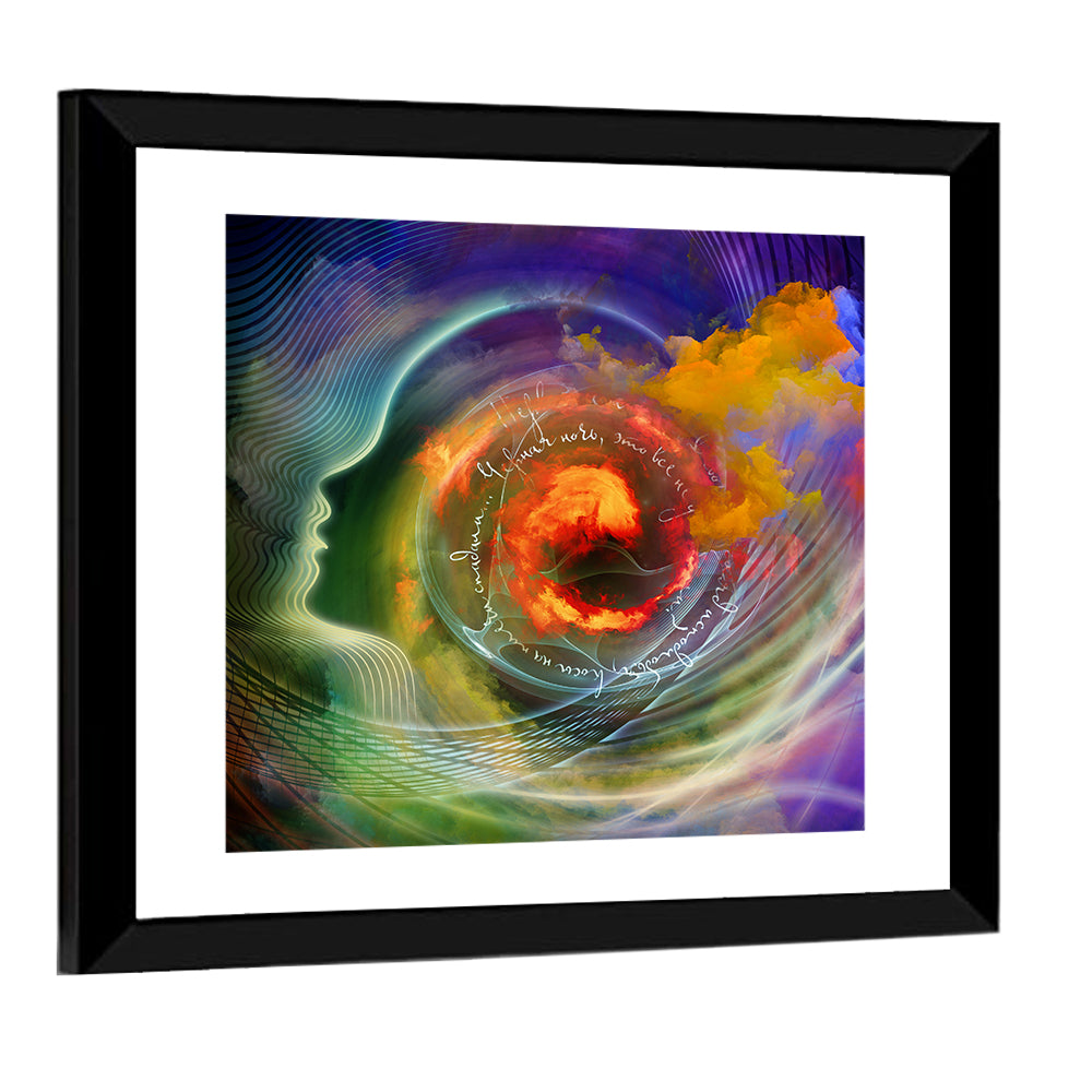 Human Profile Nebula Vortex Wall Art
