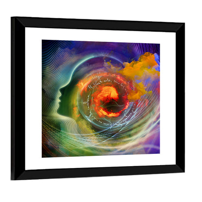 Human Profile Nebula Vortex Wall Art