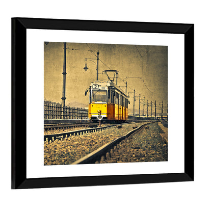 Yellow Tram No. 2 on Tracks Wall Art