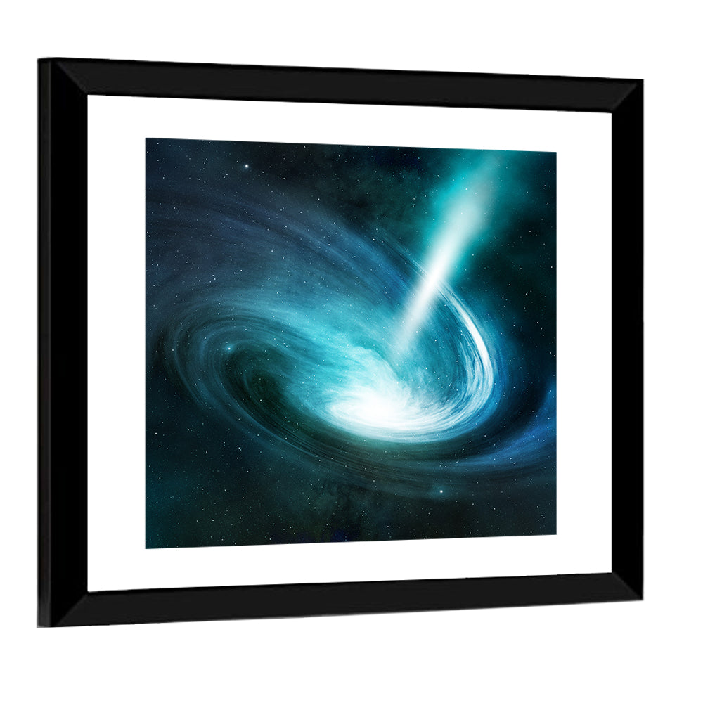 Spiral Galaxy with Radiant Jet Stream Wall Art