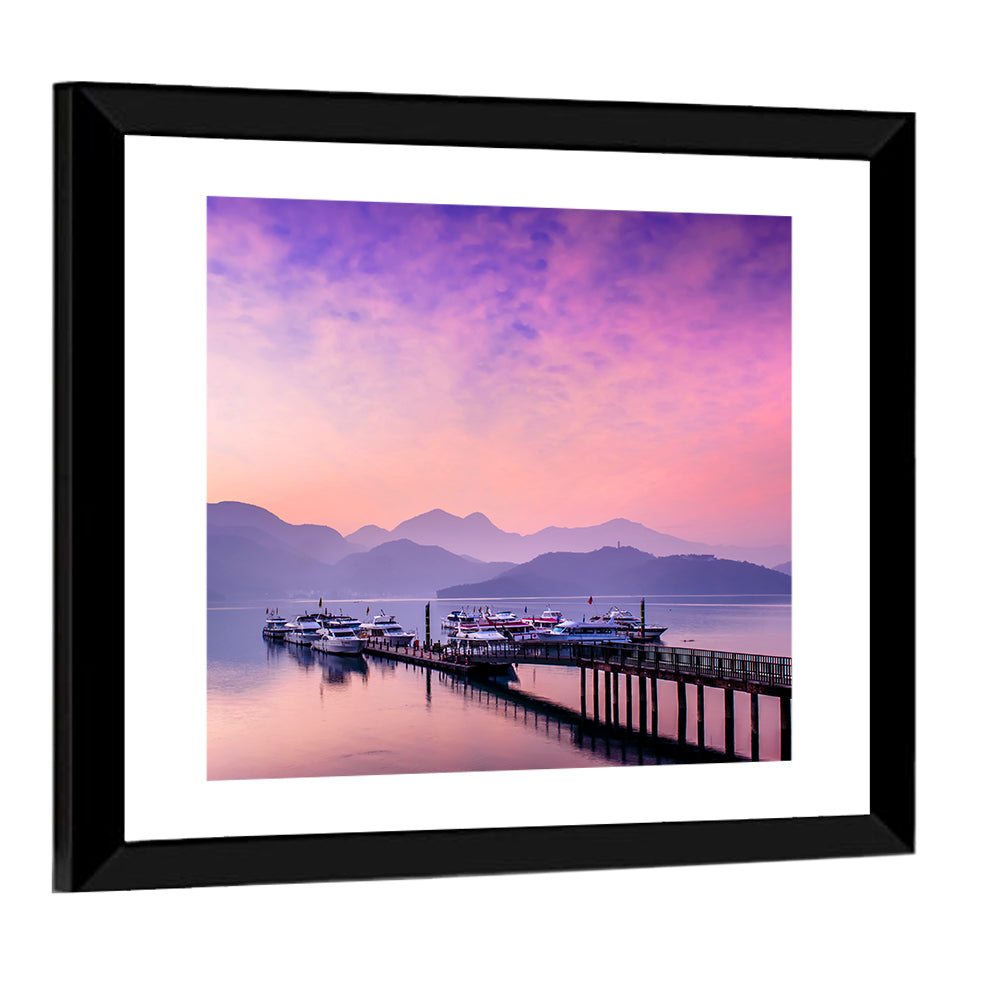 Sun Moon Lake at Dusk Wall Art