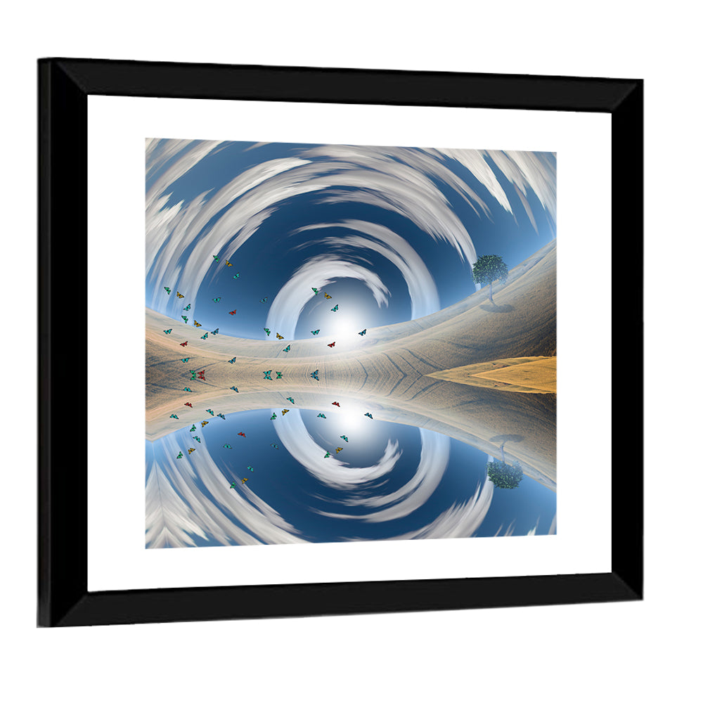 Swirling Sky Reflection Wall Art