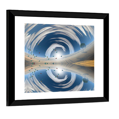 Swirling Sky Reflection Wall Art