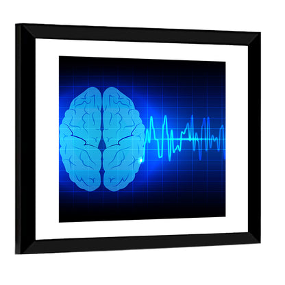 Glowing Brain Wave Visualization Wall Art
