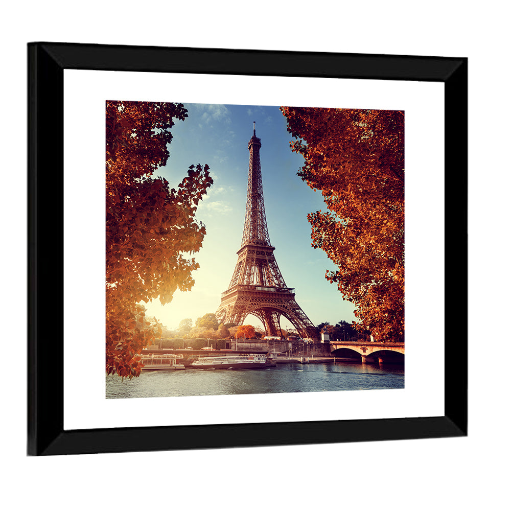 Autumn Seine with Eiffel Tower Wall Art