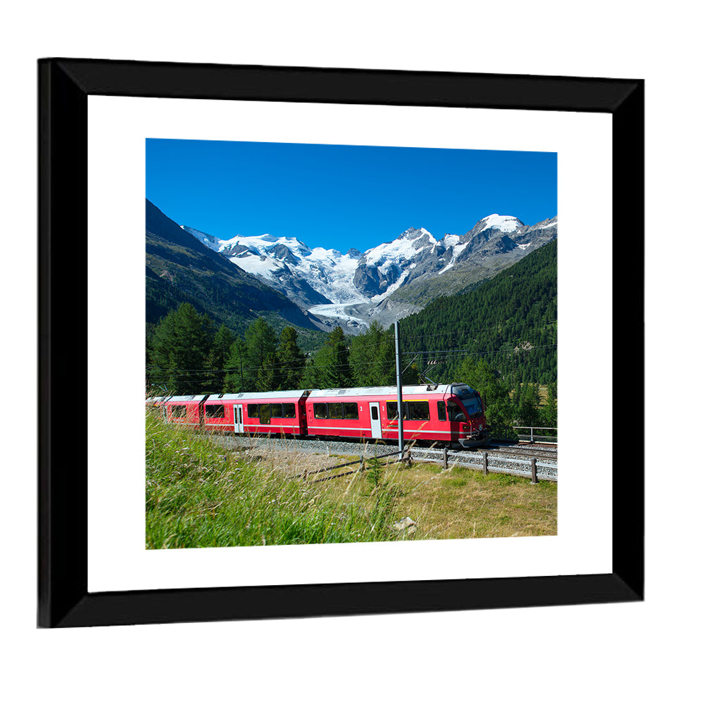 Bernina Express In Swiss Mountains Wall Art