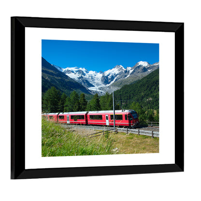Bernina Express In Swiss Mountains Wall Art