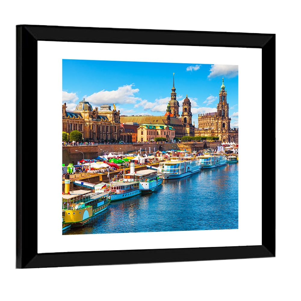 Old Town With Elbe River Embankment Wall Art