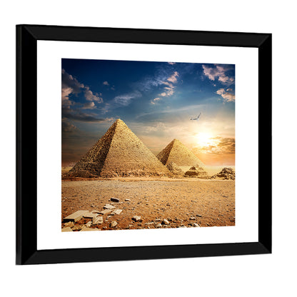 Giza Pyramids at Sunset Wall Art