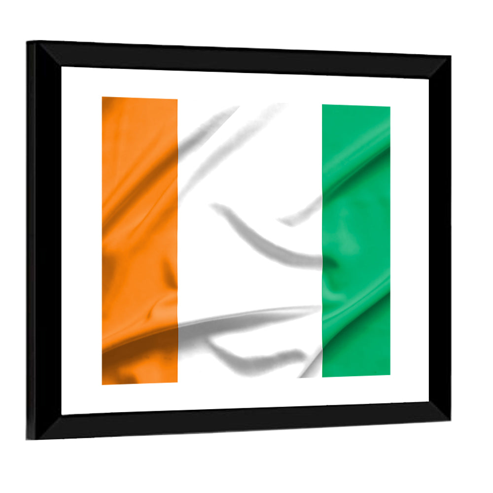 Ivory Coast Flag Rippled Tricolor Wall Art