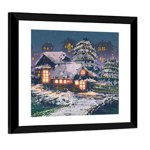 Christmas Night Scene Wall Art