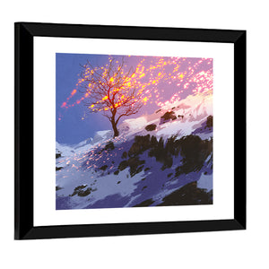 Bare Tree In Winter Artwork Wall Art