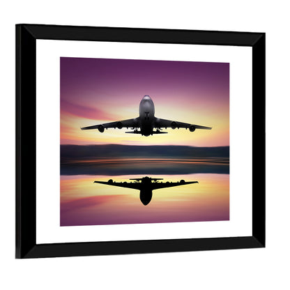 Jet Taking Off at Dawn Wall Art