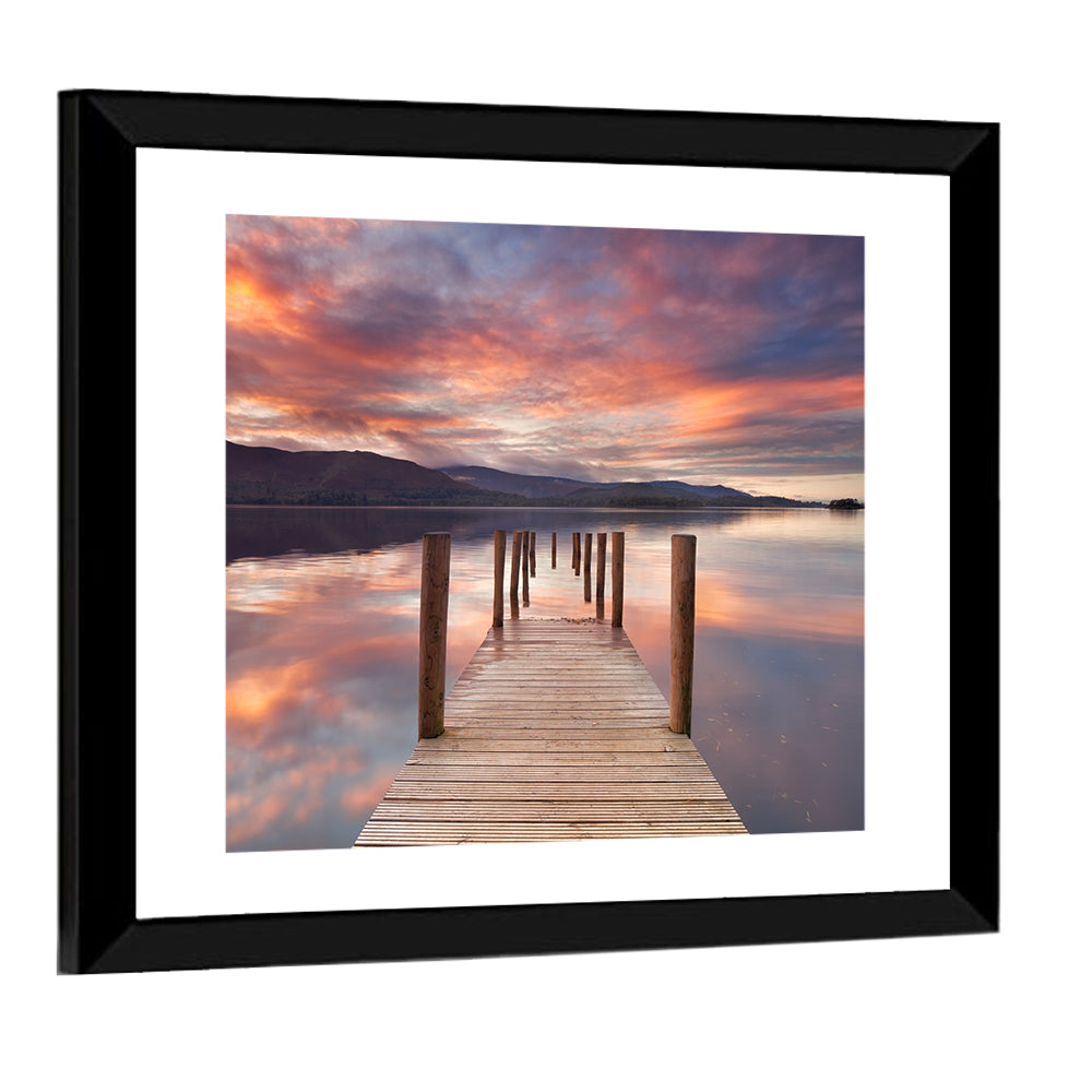 Flooded Jetty in Derwent Water Wall Art