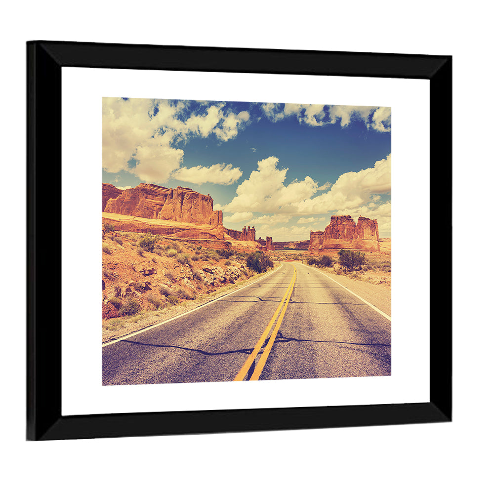 Vintage Desert Road USA Wall Art