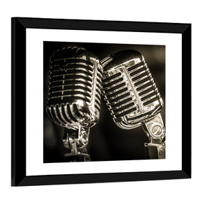 Recording Studio Microphones Wall Art