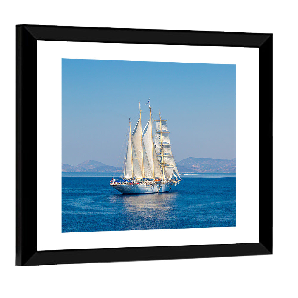 Three-masted Sailing Ship in Summer Wall Art