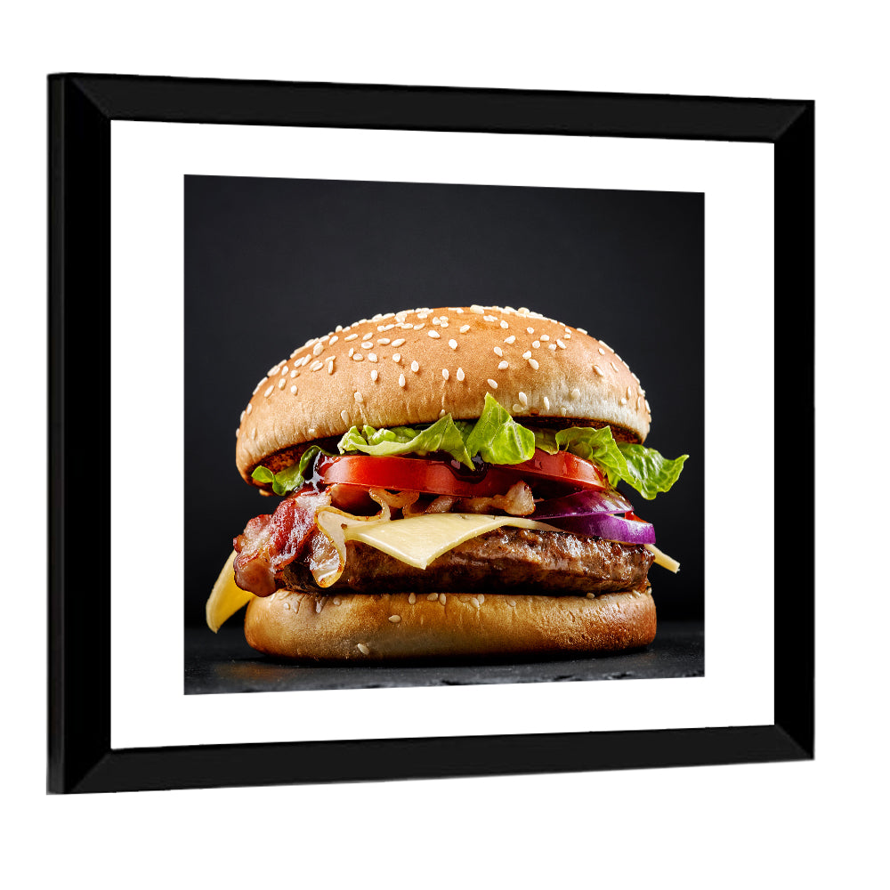 Cheeseburger with Bacon Wall Art