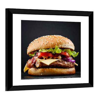Cheeseburger with Bacon Wall Art