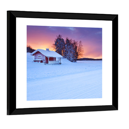 Lapland Sunrise Over Frozen Lake Wall Art