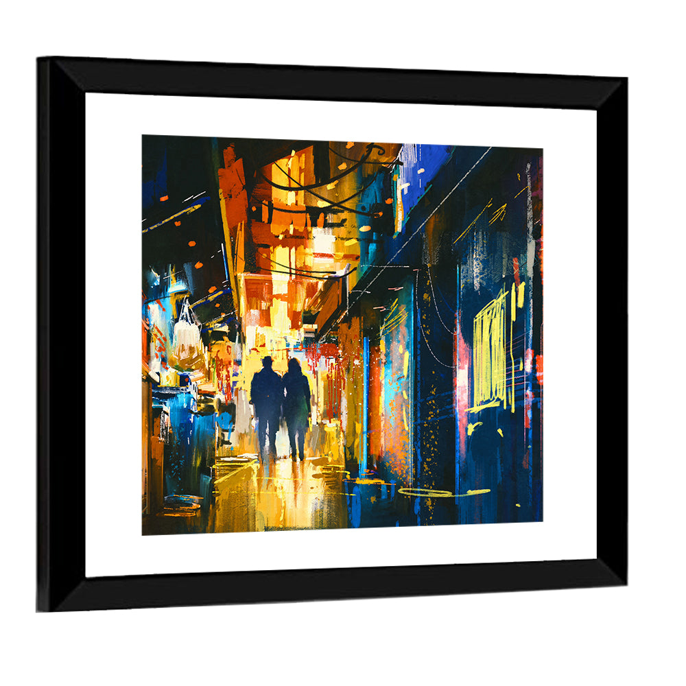 Couple Walking In Alley Wall Art