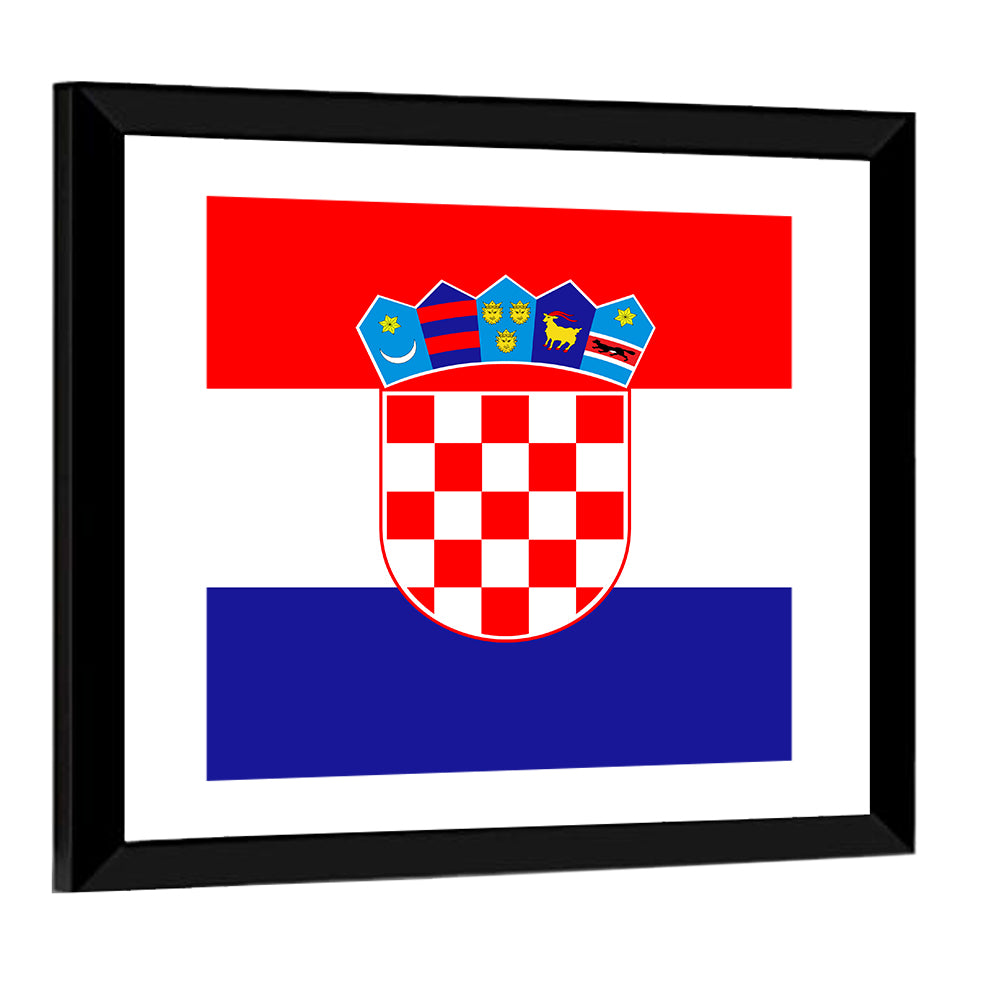 Croatian Flag with Coat of Arms Wall Art