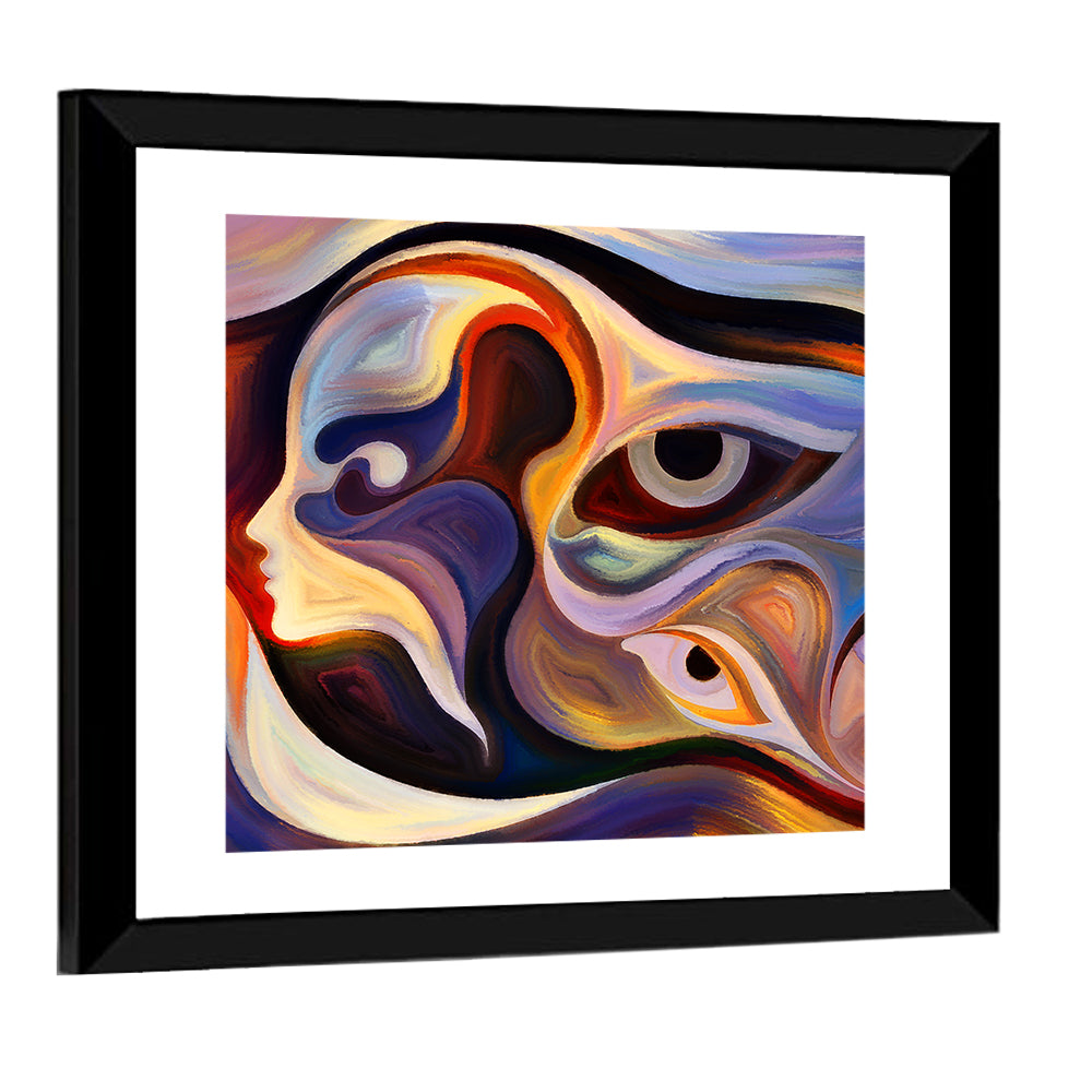 Surreal Profile with Multiple Eyes Wall Art